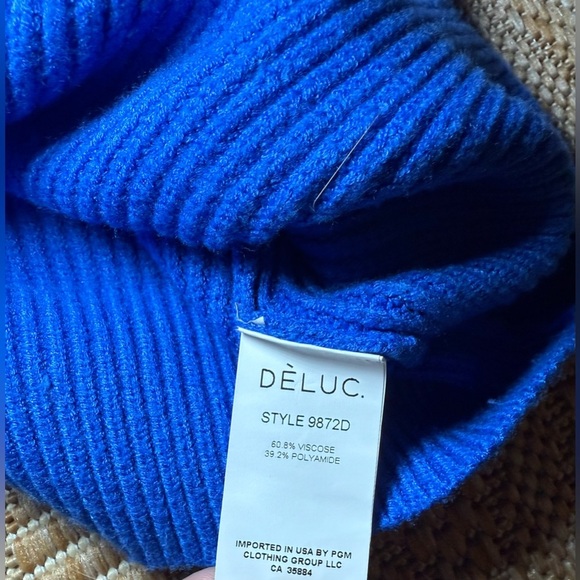 DELUC Bright Blue Button Cardigan Sweater,3/4 Sleeves,Women,Size L - Picture 8 of 9